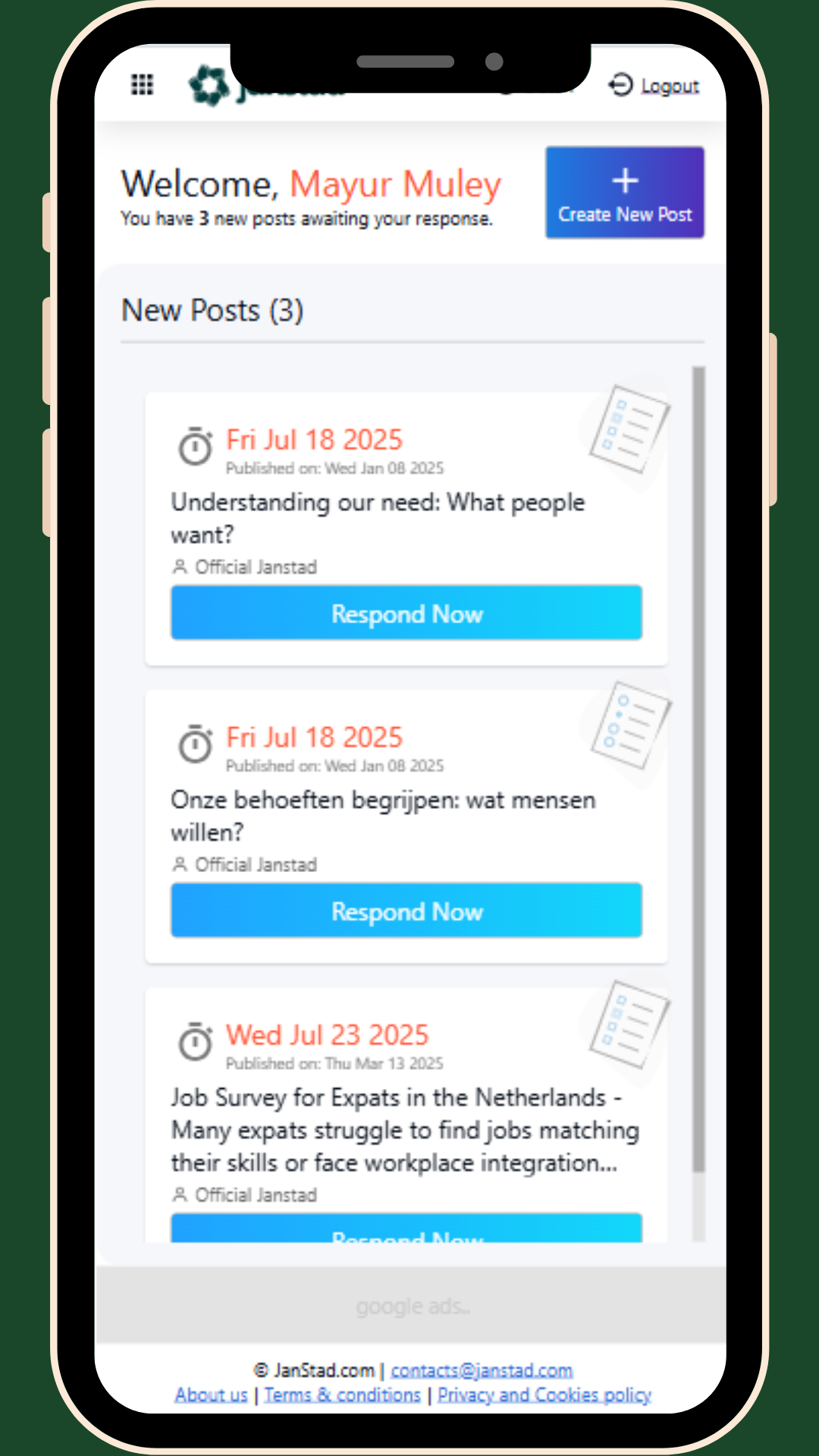 User Journey Step 2